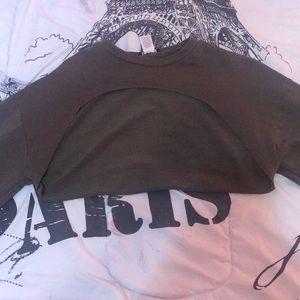 Olive green crop top